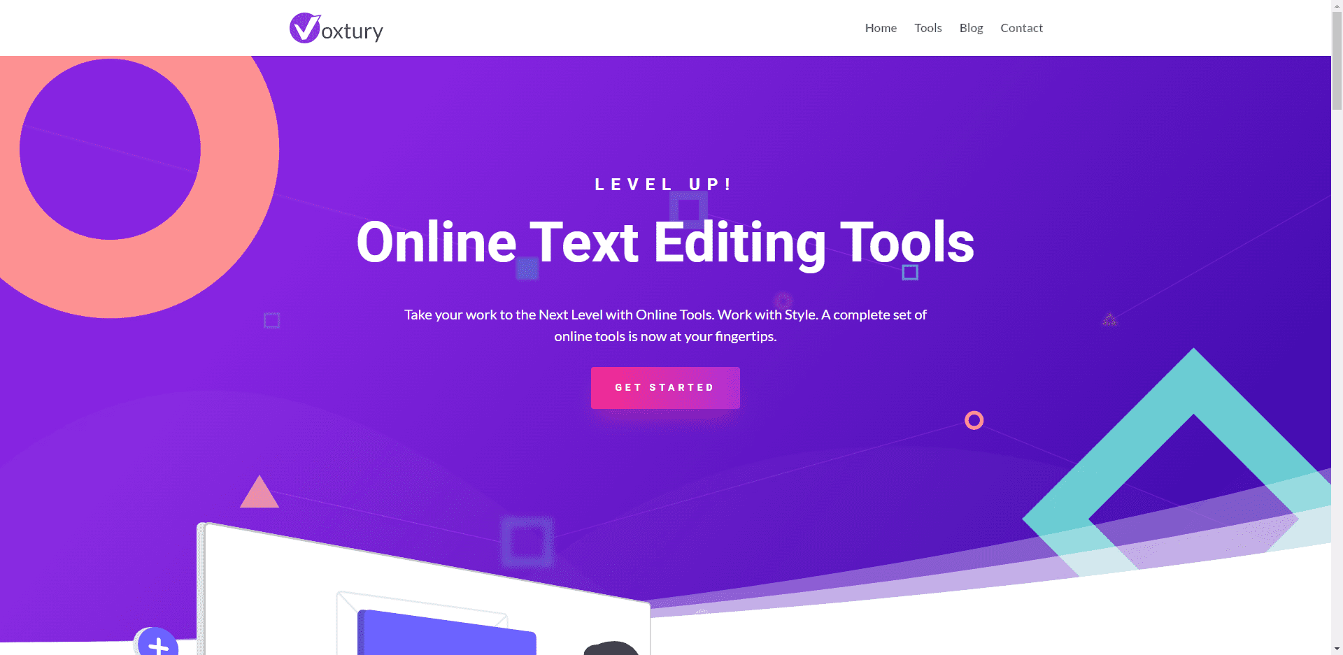 Voxtury home page