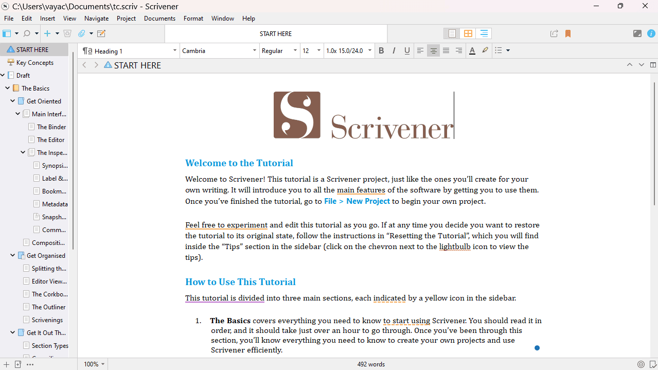 Scrivener app