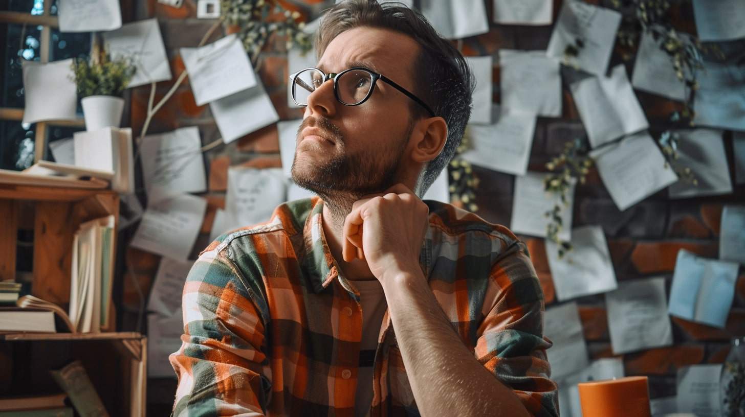 A writer in his home study