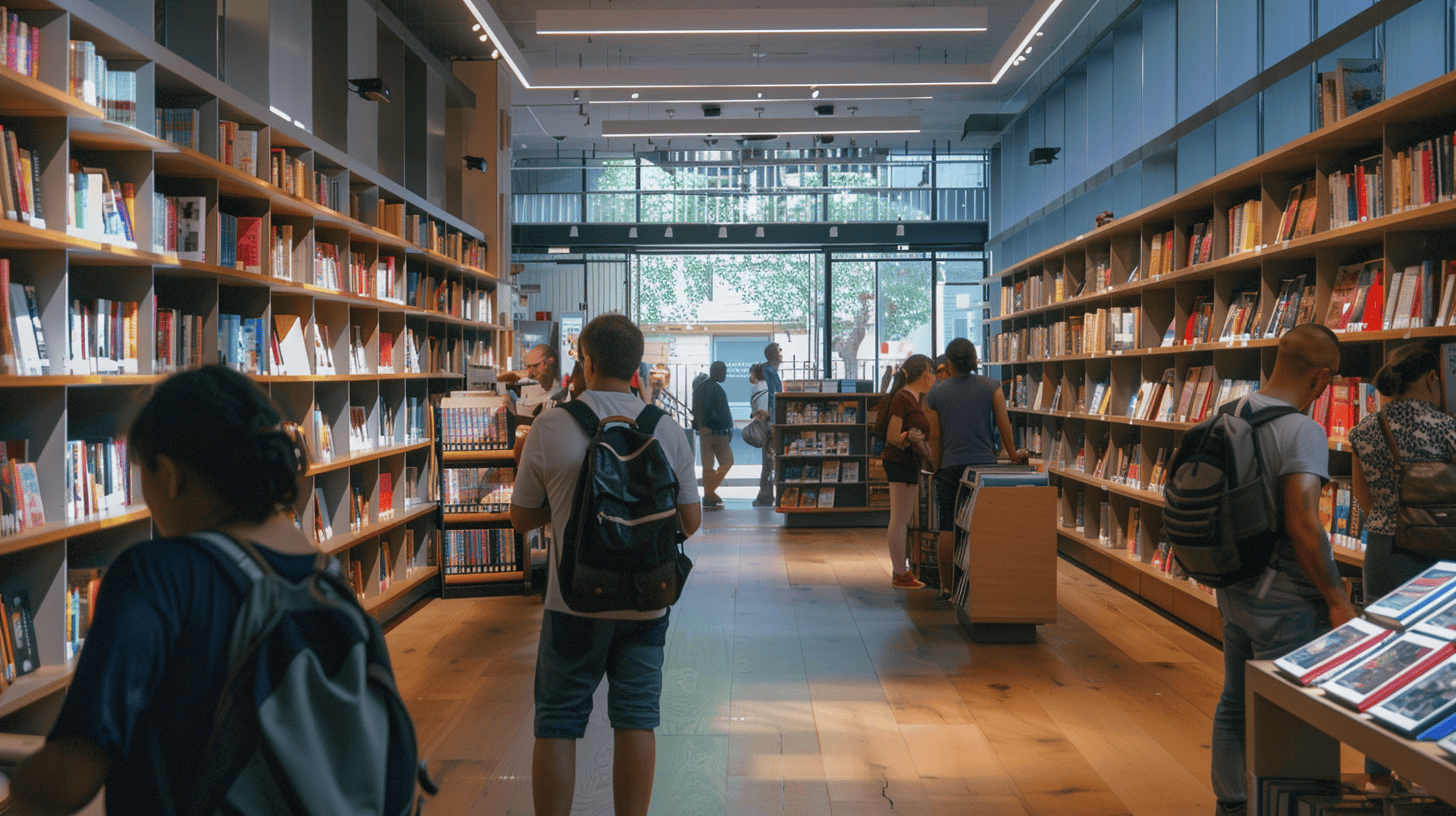 people in a bookstore