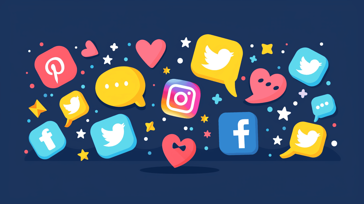 various social media icons